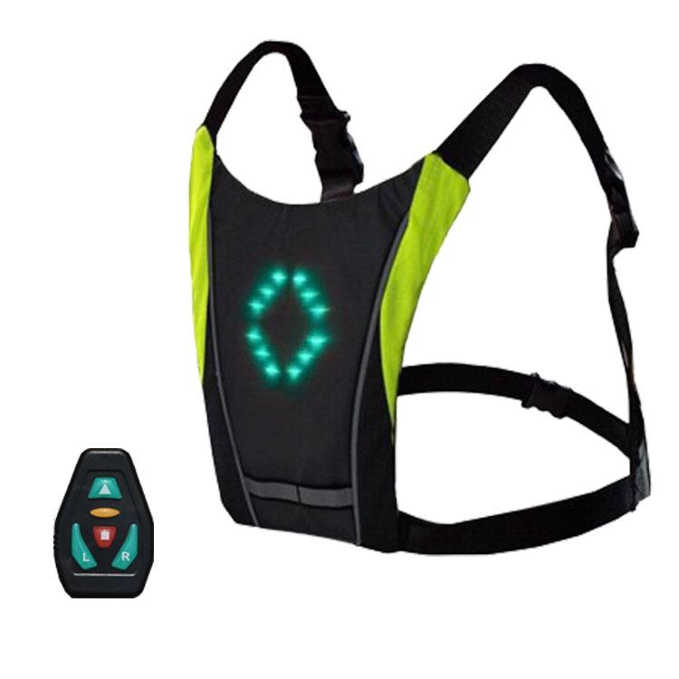 Neuer reflektierender Fahrradrucksack mit kabelloser Fernbedienung, LED-Tasche für Damen und Herren, LED-Fahrradweste für Laufen