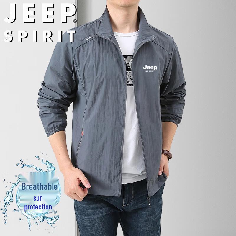 JEEP SPIRIT Men s Hooded Lightweight UV Protection Jacket M
