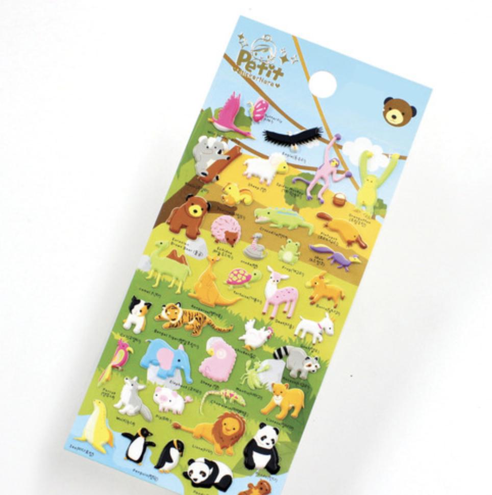 Petit Fancy Sevimli Hayvan Çıkartmaları (Her Biri 10 Adet) - 27 Seçenek (Üç Boyutlu/Kore/Dekorasyon/Kendin Yap Scrapbooking)