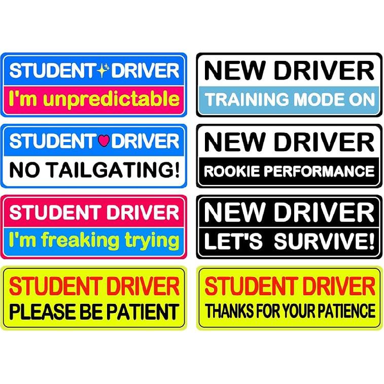 4Pcs Student Driver Magnetic Car Stickers For Beginners, New Magnetic Student Driver Stickers Signs For Car, Bumper Safety Decoration Supplies,