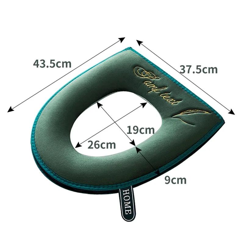 Universal Toilet Seat Cover Winter Warm Soft WC Mat Bathroom Washable Removable Zipper with Flip LidHandle Waterproof Household