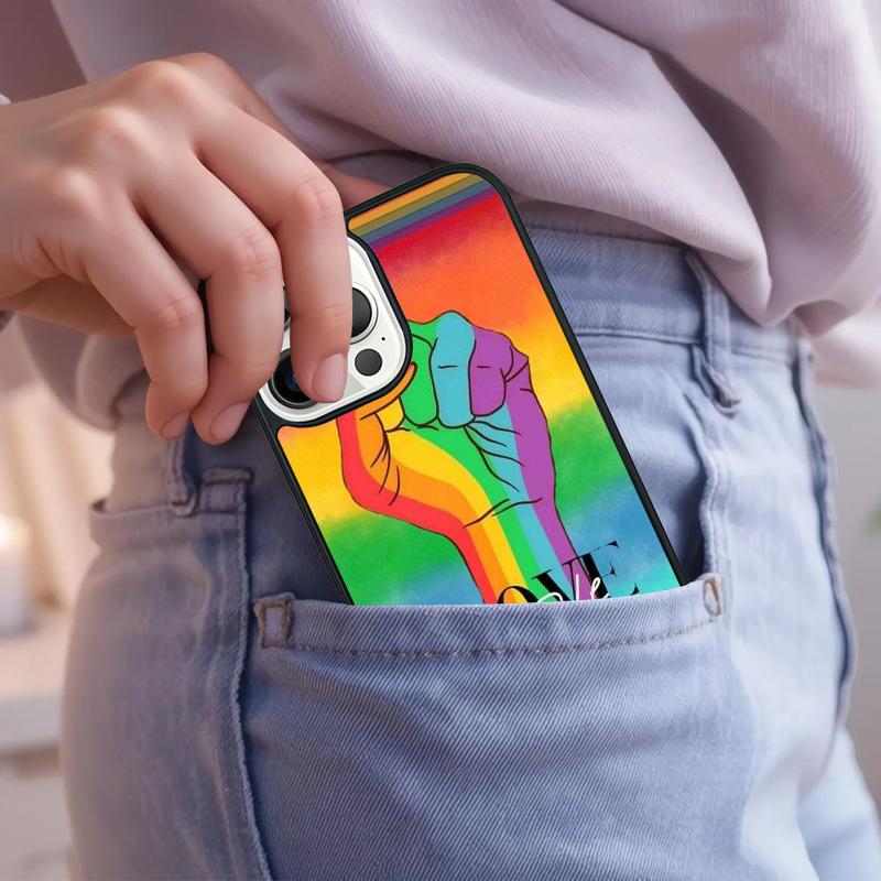 Gay Pride LGBT Rainbow Flag Phone Case For iPhone 17 Air 15 16e 14 13 Pro Max Coque 12 11 Pro Max PLUS Cover