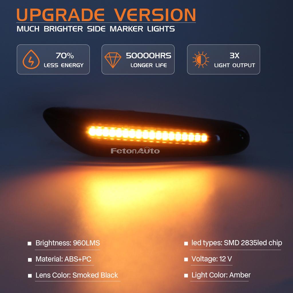 2 Pcs Dynamic Flasher Turn Signal Side Marker Lights Running Water For BMW E90 E91 E92 E93 E60 E87 E82 E61 E46 LED LightsTurn Signal 2