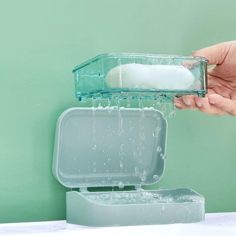 Bathroom Soap Dish With Lid Home Plastic Soap Box Keeps Soap Dry Soap Dish Travel Portable Soap Tray Dish Storage Soap Container