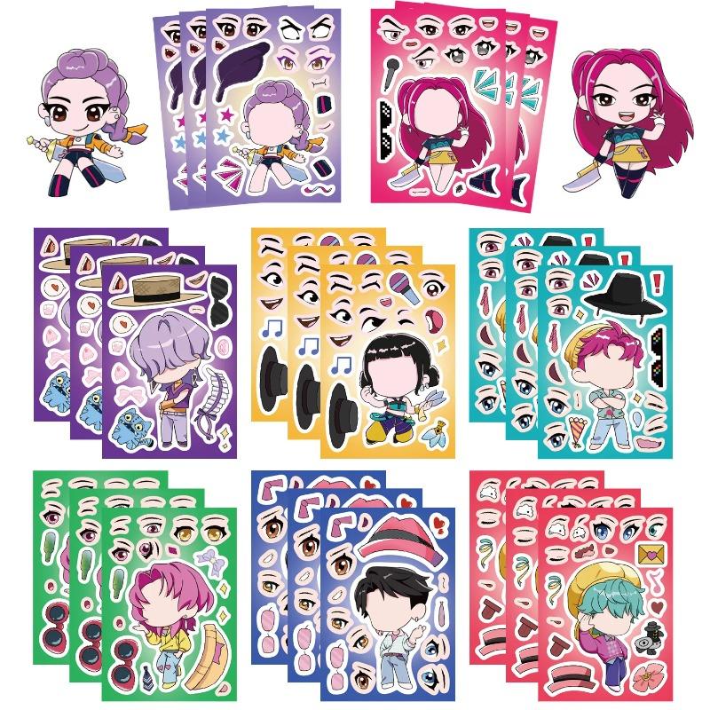 Adesivos de Fantasia de Caçador de Demônios Kpop Anime Adesivos de Vedação Desenho Animado Papelaria de Corte DIY à Prova d'Água Adesivos Fofos para Celular Presentes