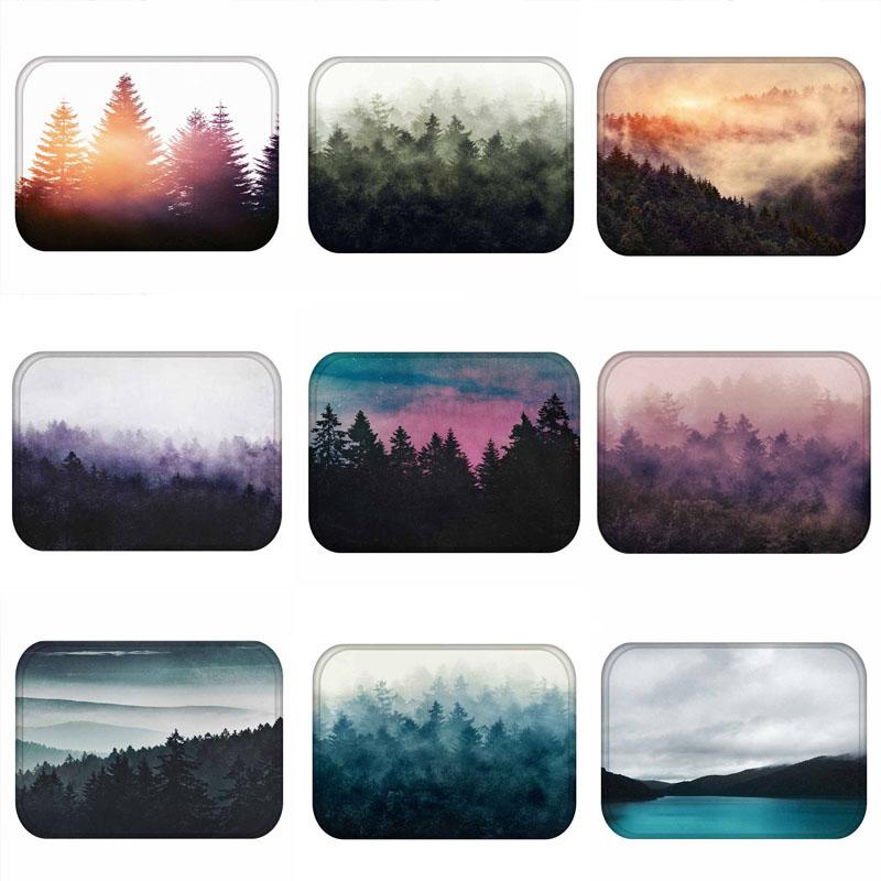 

Противоскользящий ковер с лесным узором, дверные коврики, коврики для улицы, кухни, ванной комнаты, гостиной, напольный коврик, коврик 40x60 см