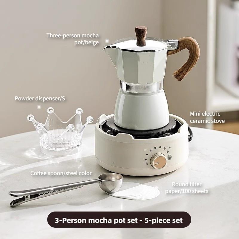 High Pressure Extraction Coffee Mocha Pot Household Italian Espresso Hand Brewed Coffee Pot Outdoor Portable Coffee Utensil