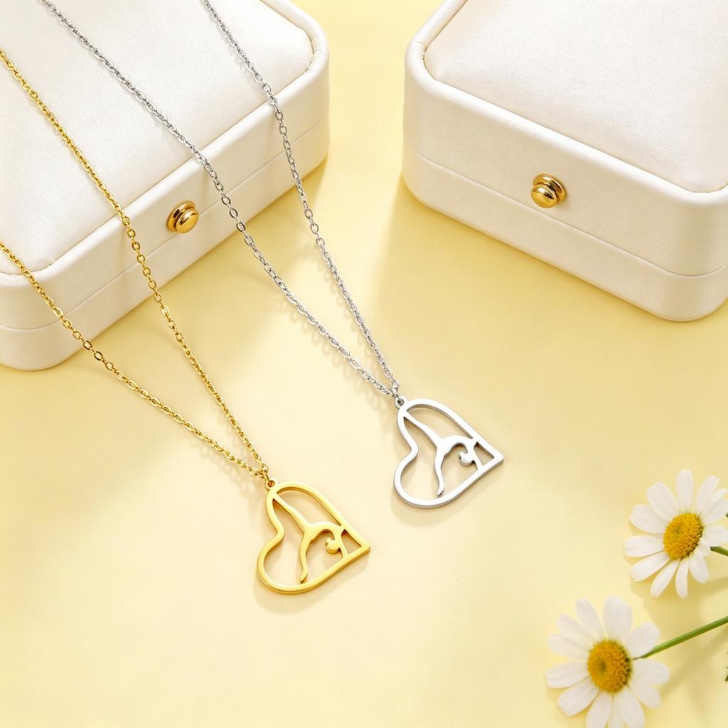 1PC Artistic Love Gymnastics Member Necklace Love Gymnastics Necklace Stainless Steel Gymnastics Enthusiast Souvenir