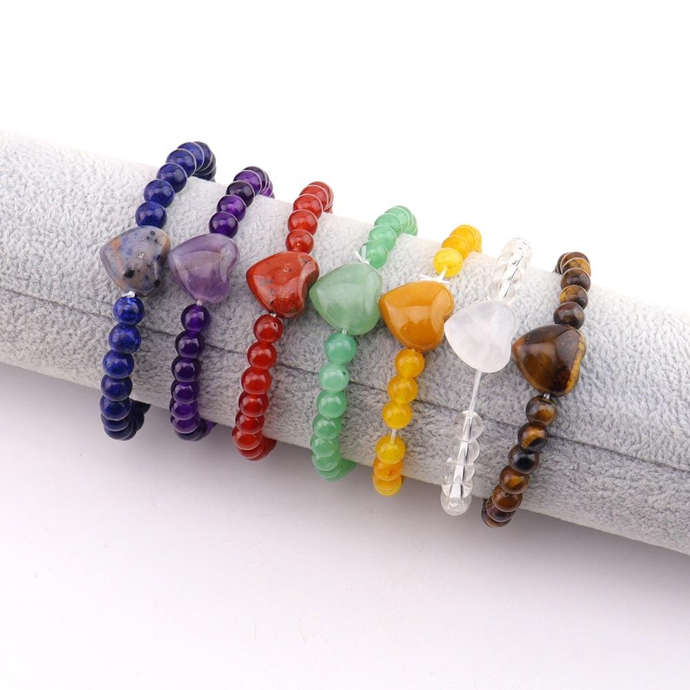 Natural Crystal Love Bracelet, Various Materials, White Powder Amethyst Beaded Bracelet, Adjustable Bracelet B113