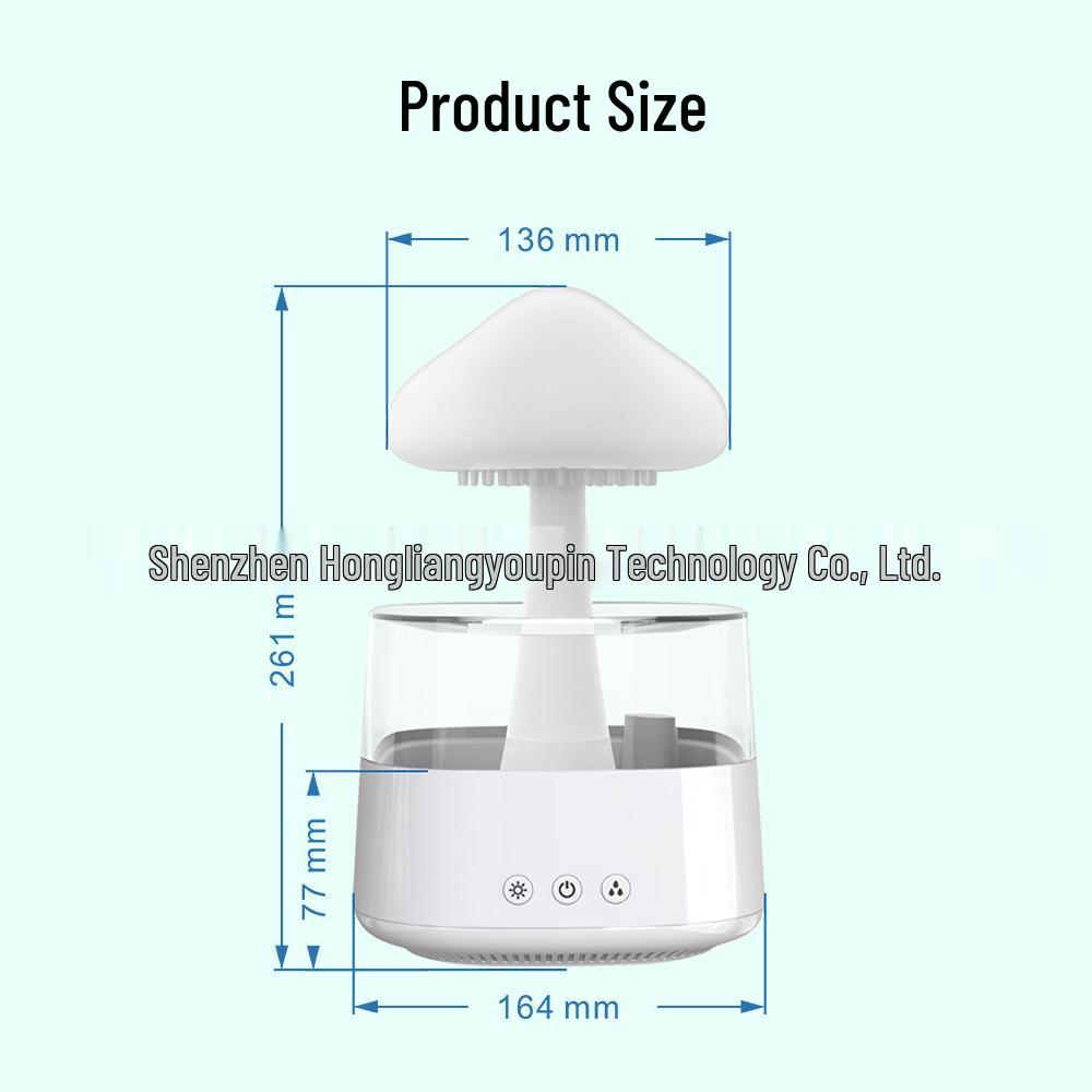 CH08 Seven-Color Rain Cloud Aroma Diffuser & Humidifier with Mushroom Lamp
