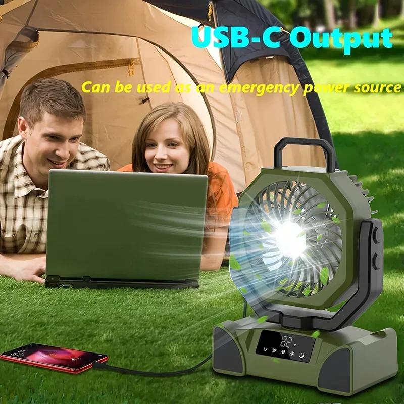20000mAh Camping Fan with LED Lanterns 5 Speed Adjustable Hanging Design for Outdoor Camping Fishing and Hiking Camping Lights