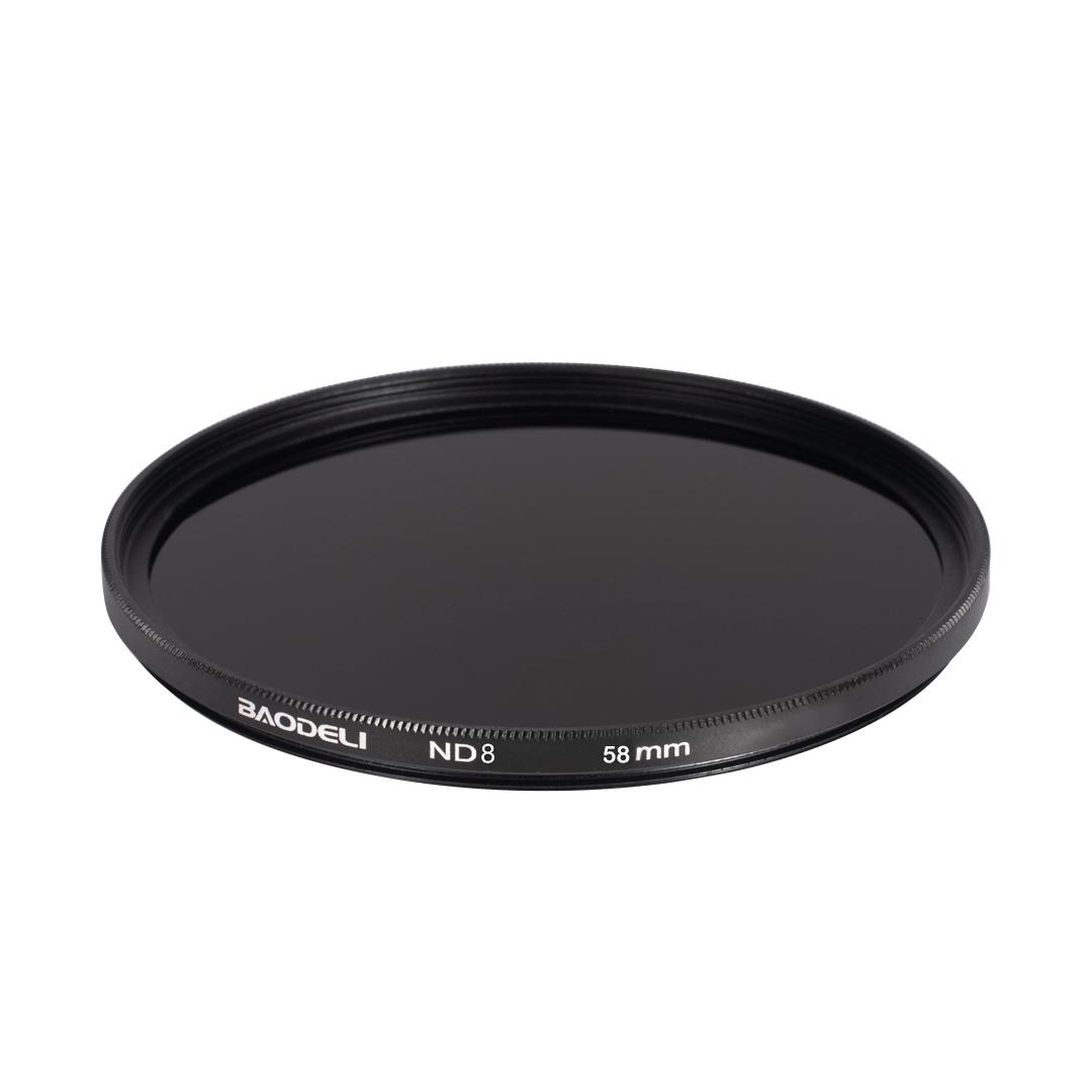 

Фильтр BAODELI Nd Фильтр 2 4 8 для камеры Canon Nikon Sony размер 49 52 55 58 62 67 72 77 82 мм ND8 58mm