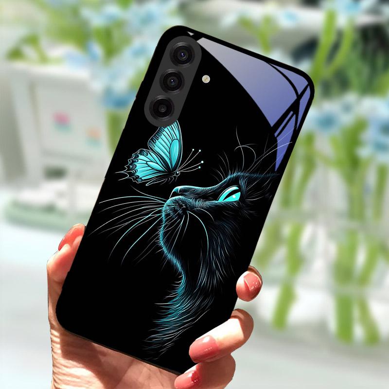 Pro Samsung Galaxy S25 FE Pouzdro na telefon Módní tvrzené sklo Zadní kryt telefonu Pro Samsung S25FE S 25 FE Ochrana objektivu Fundas