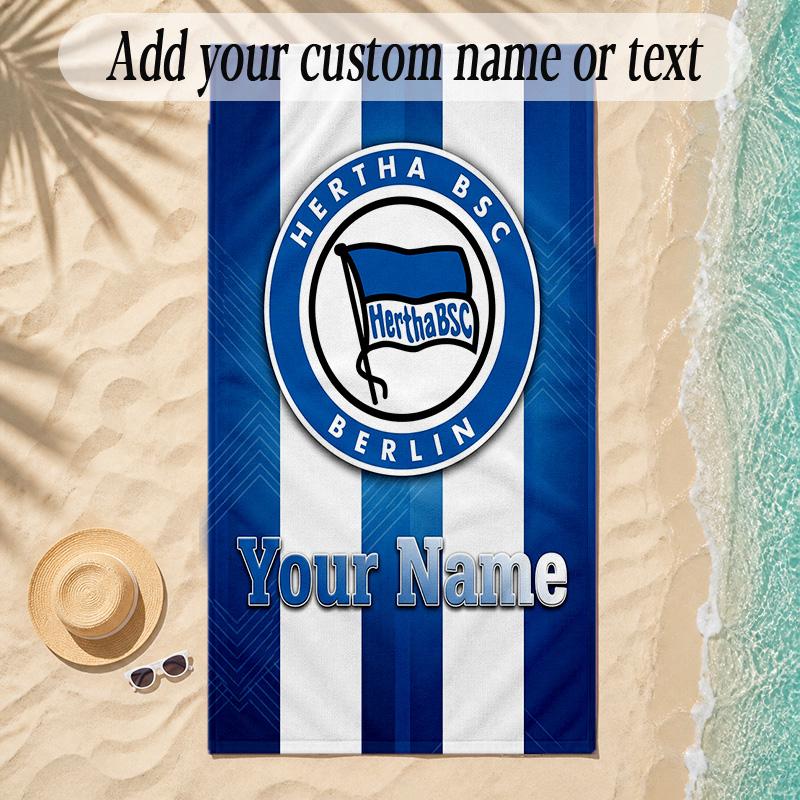 Beach Towelhertha Bsc Custom Name Text Personalized Soft Towel for Beach Pool Indoor Home Decor Gift