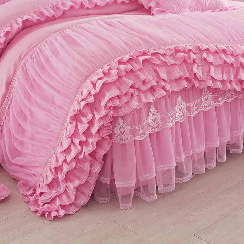 1pcs Lace Duvet Cover + 2 Pcs Pillowcases Fashion Design Soft Comfortable Quilt Cover King/Queen Size Luxury Bedding Sets