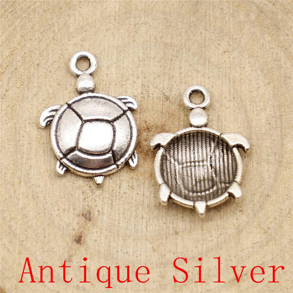 Turtle Shaped Charms Pendant For Bracelet Necklace Jewelry Making Craft Findings