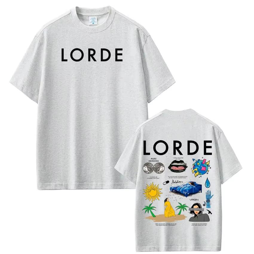 Lorde Ultrasound World Tour 2026 Maglietta Stampata Unisex Moda Donna Maglietta Casual Puro Cotone Estetica T-shirt alla Moda Regali per Fan