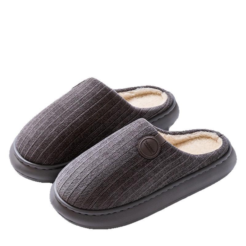 Winter thick-soled cotton slippers women wear non-slip home plush slippers home thickened warm home hair slippers men