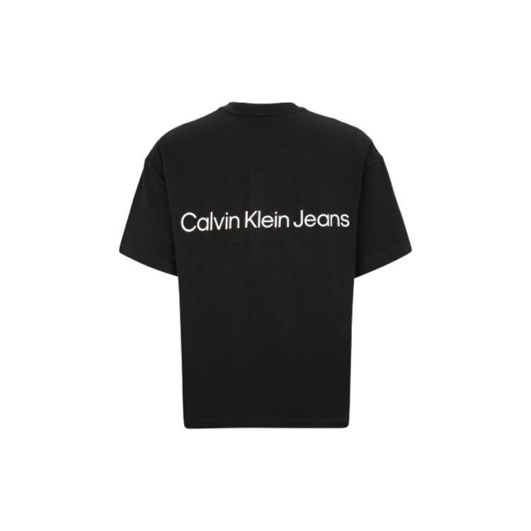 Calvin Klein Alphabet Logo Crew Neck Short Sleeve T-Shirt Unisex Tops Black J400280-BEH