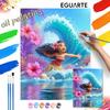 Disney Moana Ocean Wave Flower Oil Paint by Numbers Art Kit Handmade Painting Home Decor Gift