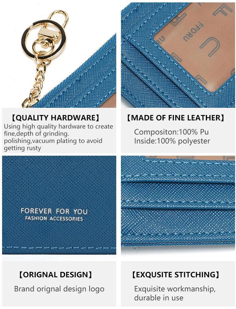 Ultra-Thin Anti-Theft Zipper Card Holder Wallet - Portable & Secure.