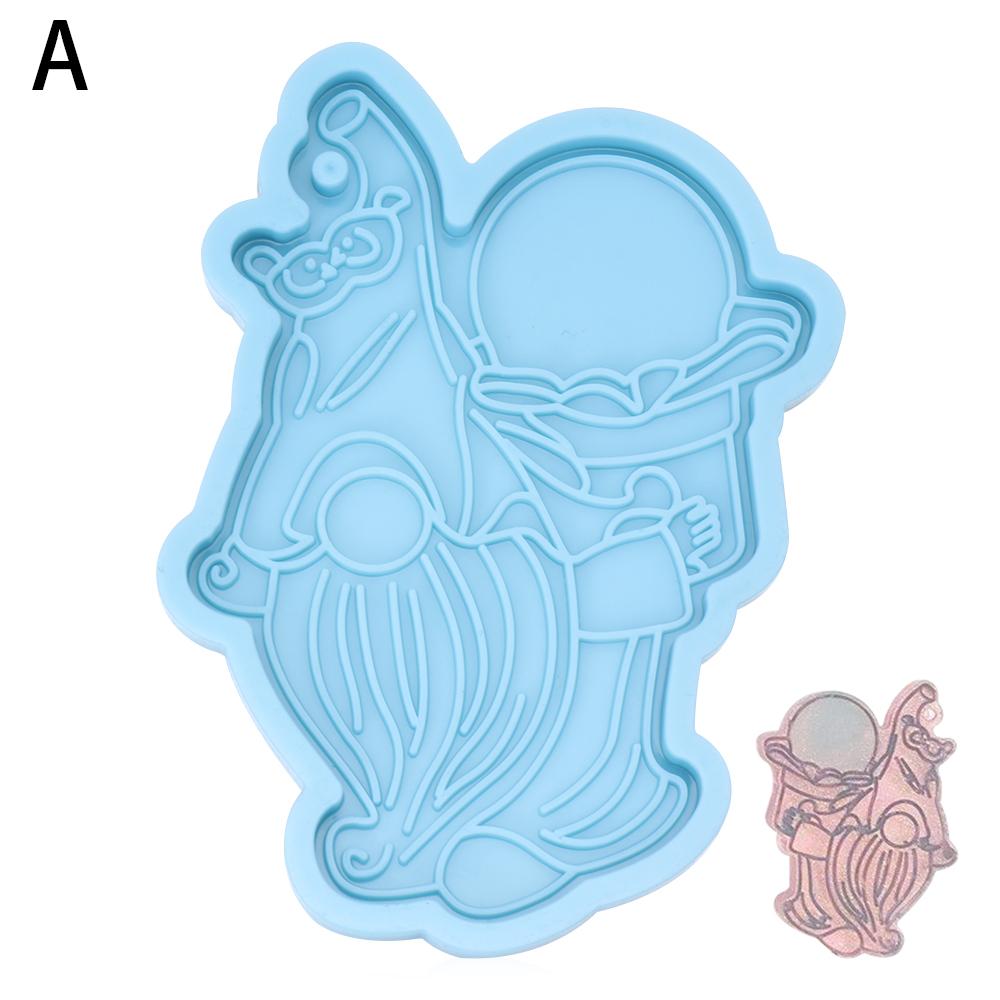 Christmas Silicone Mold Xtmas Tree Hanging Tags Keychain Pendant Mold Santa Claus Elk Resin Craft Mold Candy Chocolate Cake Tool