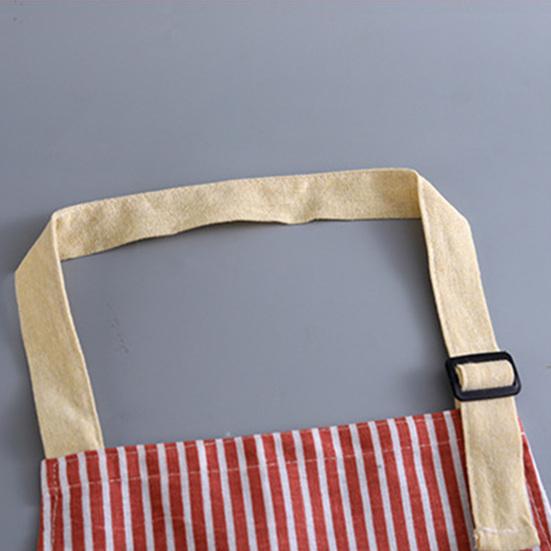 Delantal con Peto Ajustable con Bolsillo Grande de Parche Rayas de Algodón y Lino Delantal de Cocina Transpirable Resistente al Aceite Delantal de Cocina para Hombres Mujeres