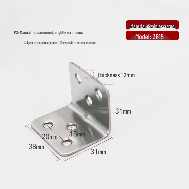 Edelstahl L-förmiger Winkel 90° für Regalstütze