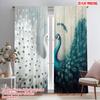 2pcs,2D Plane Printing Curtains Digital Printed Elegant Dual Peacocks Polyester Easy Install (without Rod) Decorations Inside