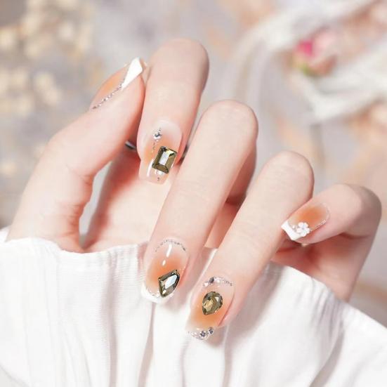20Pcs/Box Nail 3D Multi Shining Shapes Lustrous Rhinestone Long Lasting Nail Decoration Resin Water Drop