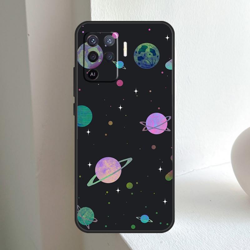 Outer Space Planet Stars Moon For OPPO A74 A54 A94 A17 A57 A15 A16 A76 A96 A18 A38 A58 A78 A98 A40 A60 A80 A5 A6 Pro Case