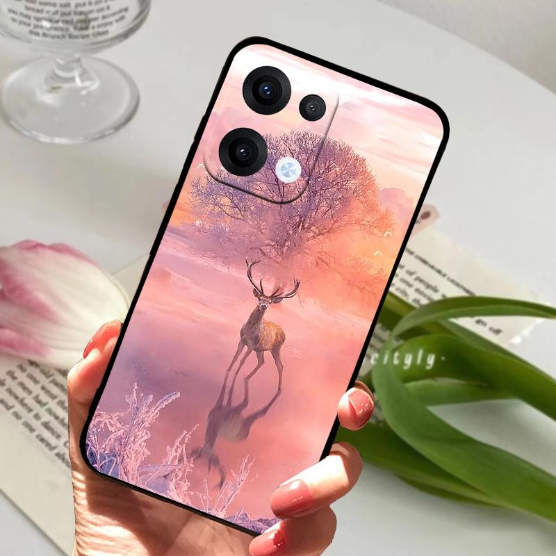 For Oppo Reno13 Pro Case Reno 13 12 5G Cute Animal Soft Silicone TPU Phone Cover For Oppo Reno12 Pro Protection Fundas Phone Bag