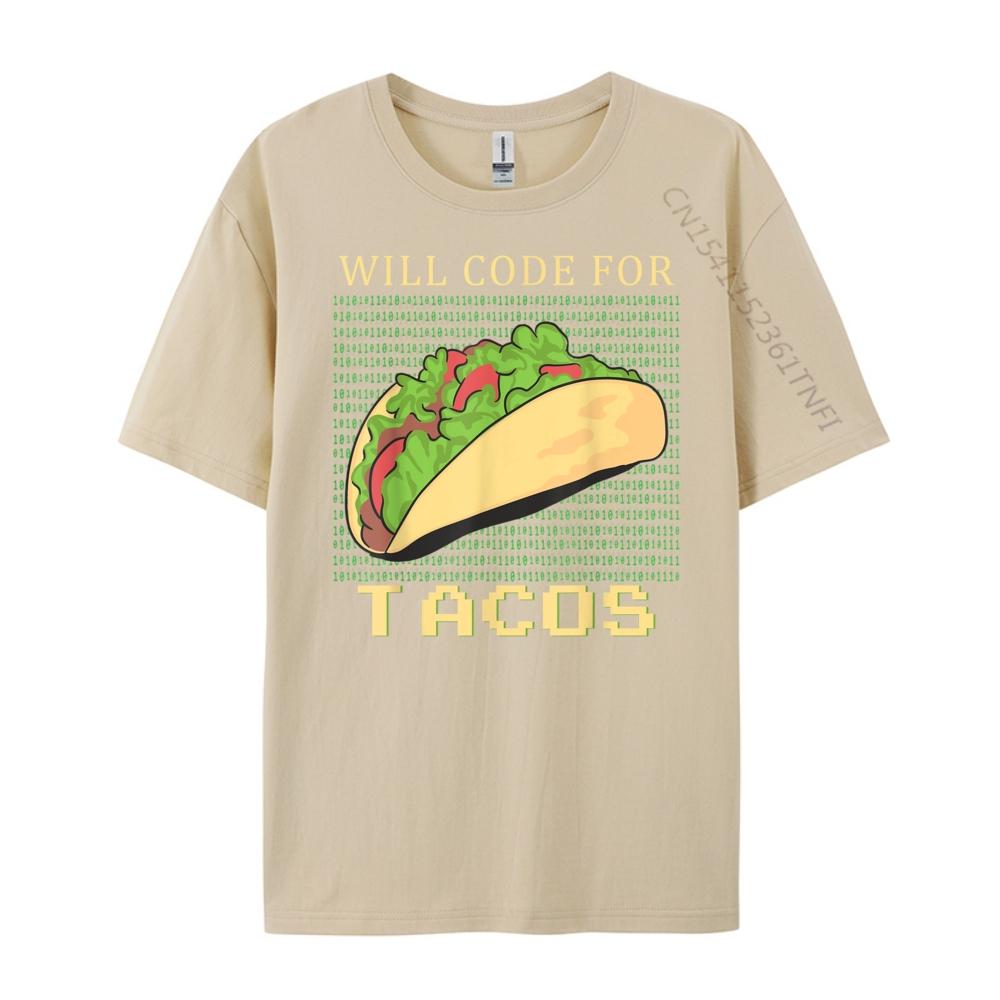 Will Code For Tacos Software Developer Coder Black T Shirt Man Clothes