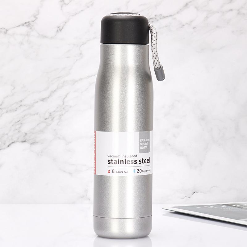 MSH Rope Pulling Exercise Water Bottle 304 Stainless Steel Thermos Cup Outdoor Portable Water Cup
