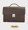 2024 Men's Genuine Leather Briefcase: Cowhide Shoulder Messenger Bag with Password Lock - European and American High-End Design