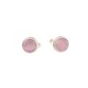 Pink Cat's Eye Gemstone 925 Sterling Silver Handmade Jewelry Bezel Set Cufflink CL-4-25