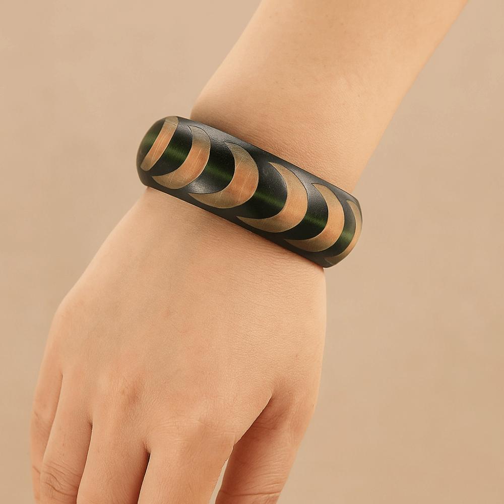 Wide Carving Wooden Bangle Retro Ethnic Style Bangle Gift Chinese Style Bracelet  Wrist Bracelets