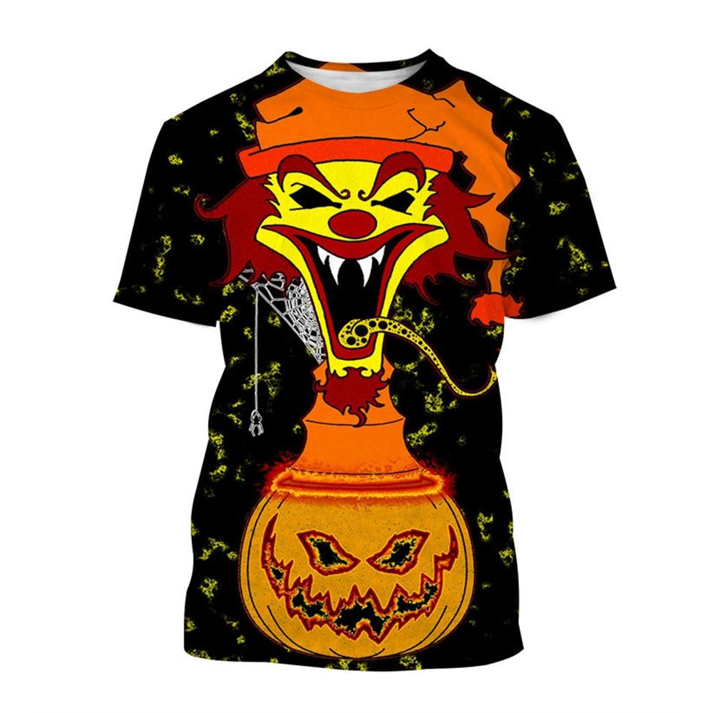Summer hot selling fashion crazy clown 3D printed T-shirt casual rock hip-hop short sleeved T-shirt