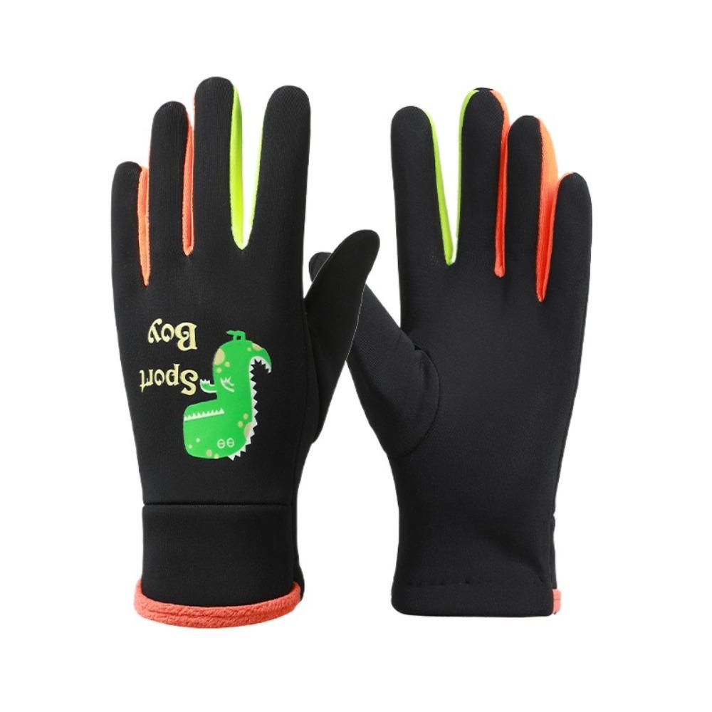Cartoon Dinosaur Kids Winter Cycling Gloves Windproof Children's Outdoor Gloves  Snowy Day