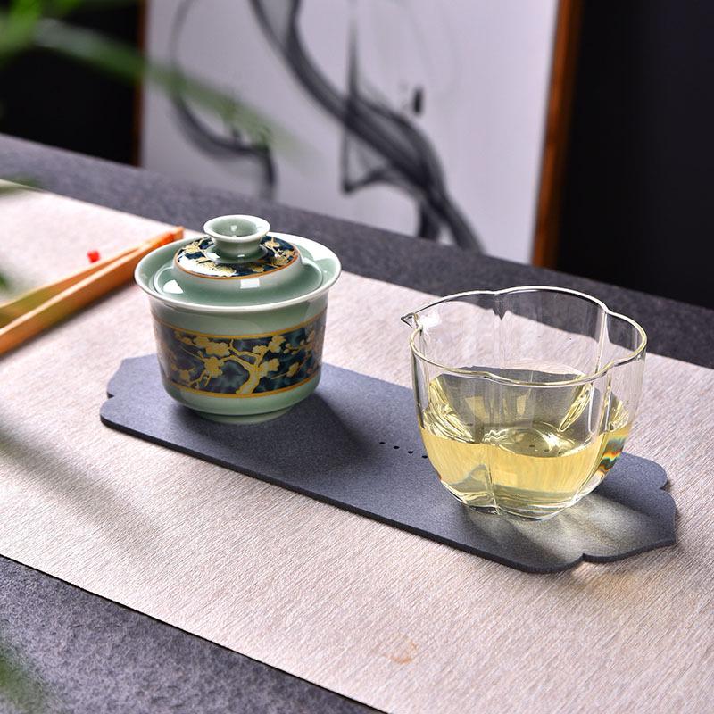 Durable Kung Fu Tea Set Felt Mat: Absorbent Coaster, Tea Tray, Pot Nurturing, Anti-Collision Accessories