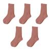 5 Pairs Crew Socks for Women Ribbed Knit Slouch Boot Socks Breathable Crochet Long Piles Socks for High School Girls