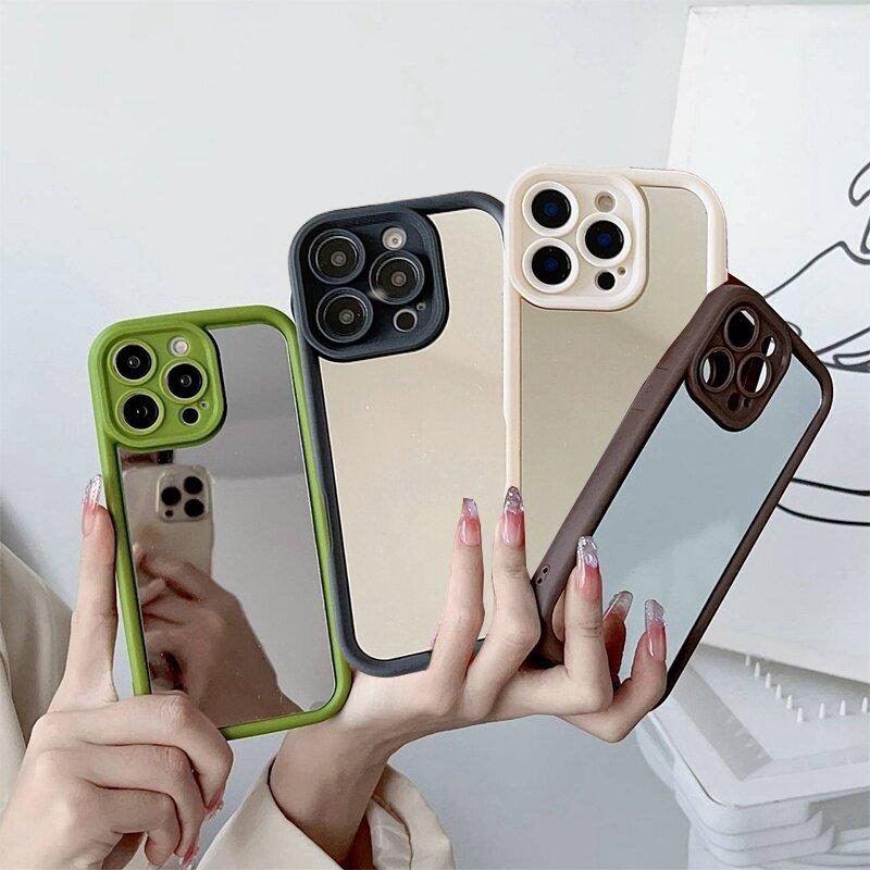 Luxury Make Up Mirror Phone Case For Huawei Honor 200 Pro 90 Lite 5G Magic 6 Pro Nova 11 11i 9 10 SE 5T Black Coffee Edge Cover
