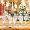 Pack of 5 Miniature Silver Nutcrackers Figurine Charm Accessories Wood Hanging Pendant Holiday Decoration Supplies