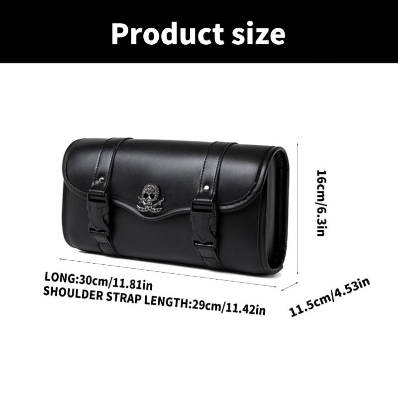 Motorcycle Front Fork Tool Bag PU Leather Saddlebag Suitable for Bikers Storage Needs, Daily Commute, Handlebar Storage