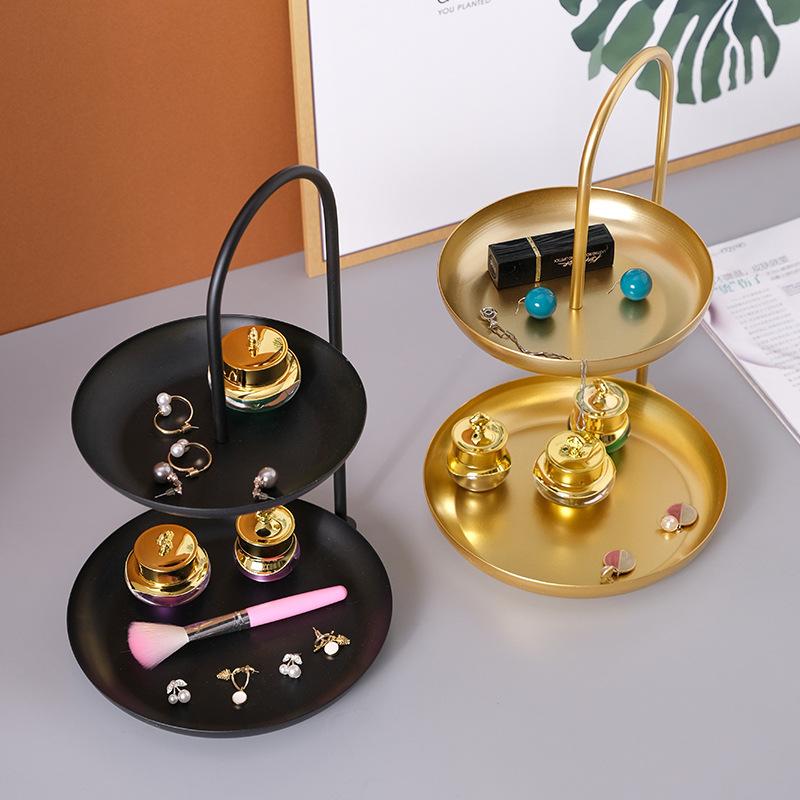 Nordic Iron Art Tray 3 Layer Fruit Plate Creative Candy Dish Coffee Table Plate Multifunctional Storage for Home