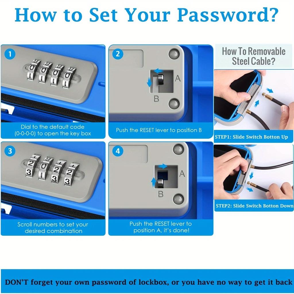 1 stk Bærbar Strand Passordboks Oppbevaring Passordboks Utendørs Bærbar Stor Plass Oppbevaringsboks