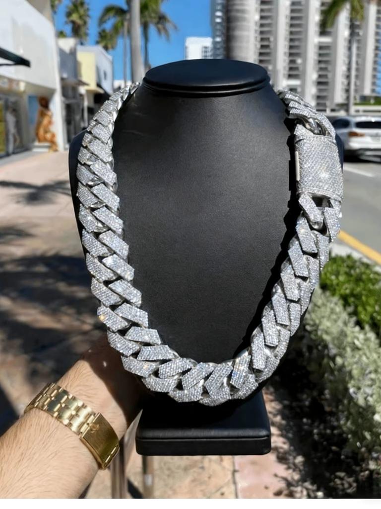 15mm Hip Hop Cyrkonia sześcienna CZ Lodowy Bąbelki Pancerka Splot kubański Naszyjnik Biżuteria Męska Prezent Urodzinowy