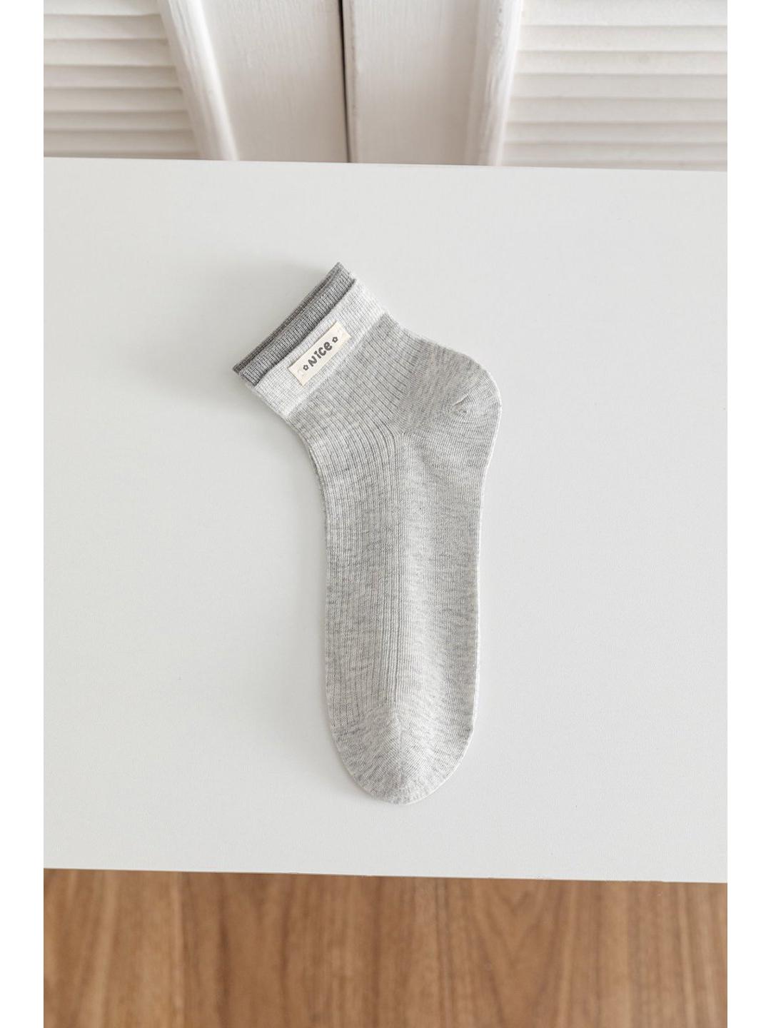 

2026 New Pure Cotton Breathable Girls White Ankle Sports Socks - Odor-Resistant & Summer-Ready One Size светло-серый