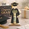 Wooden Money Roll Holder Graduate Cap and Gown Wallet Solid Wood Cash Bachelor's Uniform Shape Graduation Table Centerpiece with Class of 2026