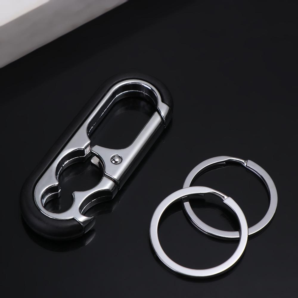 Metal Waist Buckle Double Ring Keychain Bottle Opener Key Chain Car Key Holder Car Keychain